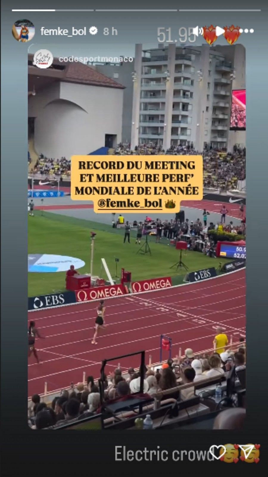 Screenshot of Bol's Instagram story.